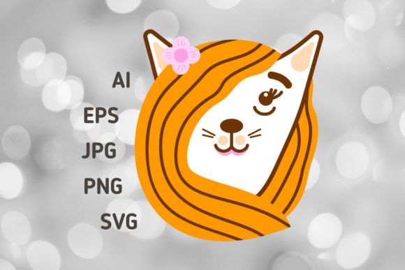 A Cat Girl. Cute Red Cat SVG Funny Cat for Graphics and Crafts