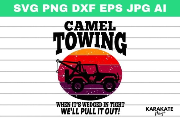 Camel Towing Retro, Funny Halloween SVG Graphics