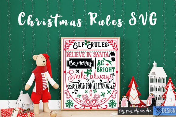 Christmas Rules SVG Funny Family SVG for Graphics and Crafts