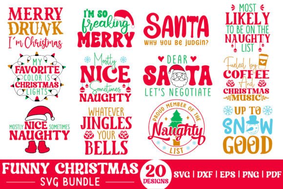 Funny Christmas SVG Bundle Vol.2 Graphics for Crafts