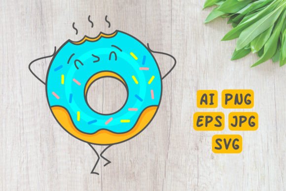 Funny Donut SVG Graphics for Crafts and Content