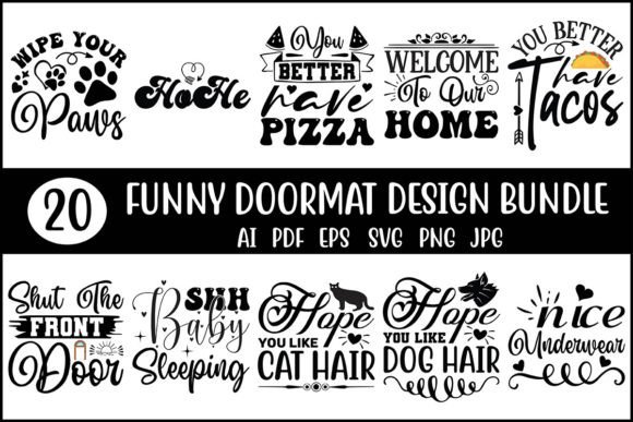 Funny Doormat SVG Designs Bundle for Graphics and Crafts
