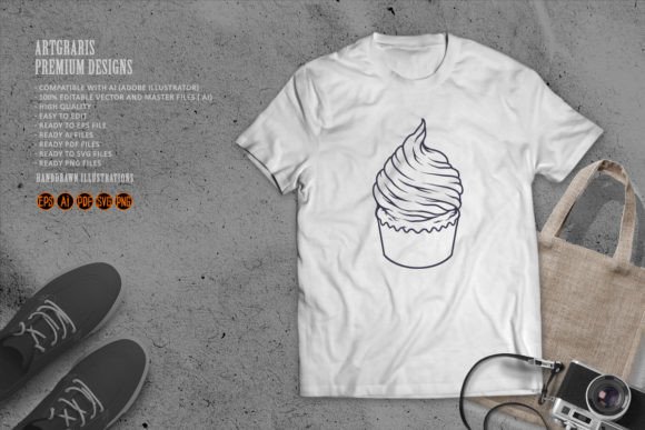 Monochrome Delicious Funny Cupcake Svg for Crafts and Graphics