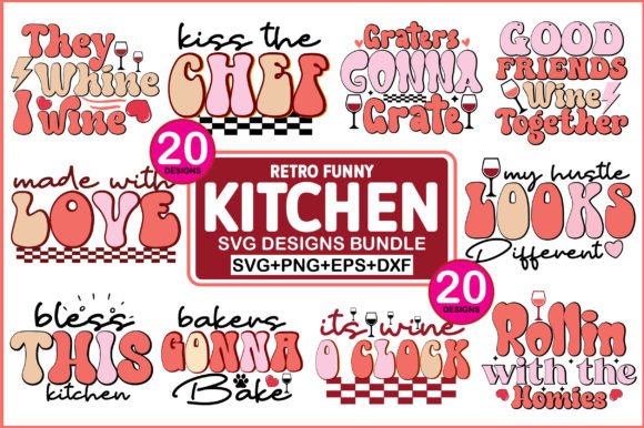 Retro Funny Kitchen Svg Design Bundle for Graphics and Crafts