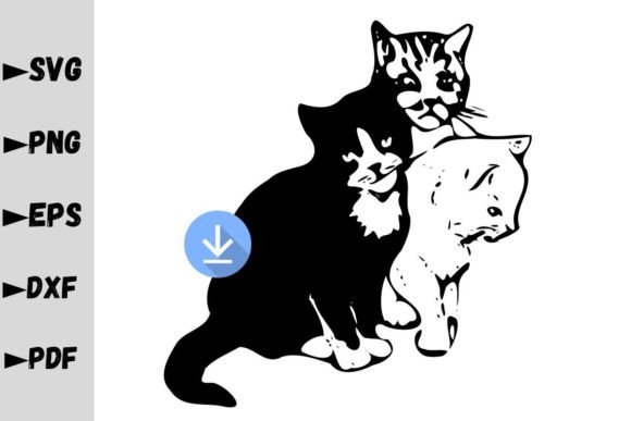 SVG 3 Funny Cats, Three Funny Cats SVG